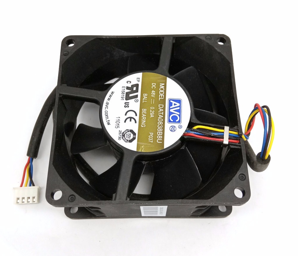 Original AVC DATA0838B8U Cooling Fan 48V 0.29A 4.2W 4wires DATA0838B8U Fans